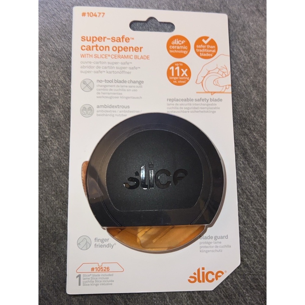 Slice Carton Opener OS Black Super-Safe Ceramic Blade 10477 New